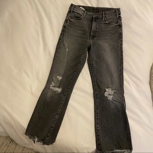 Mother Gray Crop Jeans
